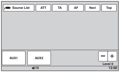 SONY XNV-L66BT TOMTOM,  XNV-L77BT TOMTOM - Berühren Sie „Source List“ und dann „AUX“. - 1