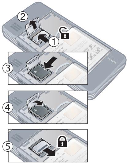 SONY C902 - To insert a memory card - 1