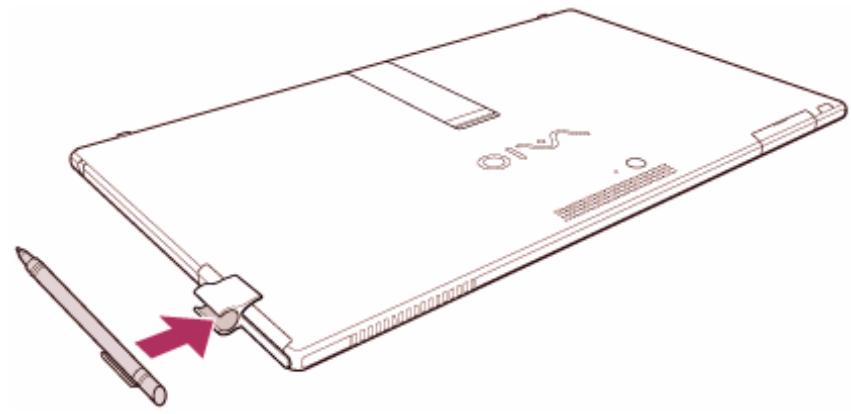 SONY VAIO TAP 11 - Utilisation du crochet du stylo (modèles équipés d'un Stylet de numérisation) - 2
