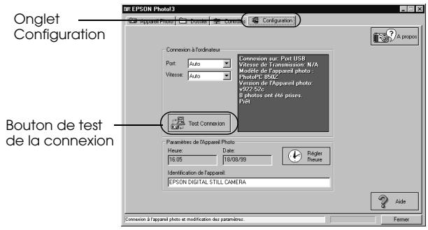 EPSON PHOTOPC 2100Z - Utilisation de l'onglet Configuration - 1