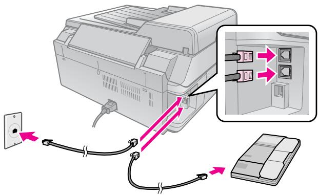 EPSON STYLUS DX9400F - Connexion d'un téléphone ou d'un répondeur - 1