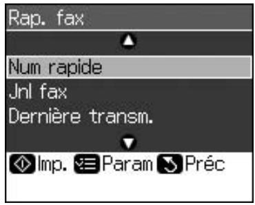 EPSON STYLUS DX9400F - Paramètres des rapports de télécopie du mode fax - 2