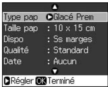 EPSON STYLUS DX9400F - Paramètres d'impression du mode carte mémoire - 1