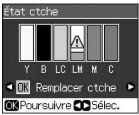 État ctche Y B LC LM M C OK Remplacer ctche OK Poursuivre ► Sélec.