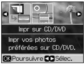 Impr sur CD/DVD Impr vos photos préférées sur CD/DVD. OK Poursuivre ▶ Sélec.