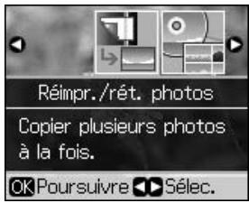 Rélmpr./rét. photos Copier plusieurs photos à la fois. OK Poursuivre ► Sélec.