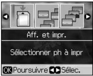 Aff. et impr. Sélectionner ph à impr OK Poursuivre ◀️ Sélec.