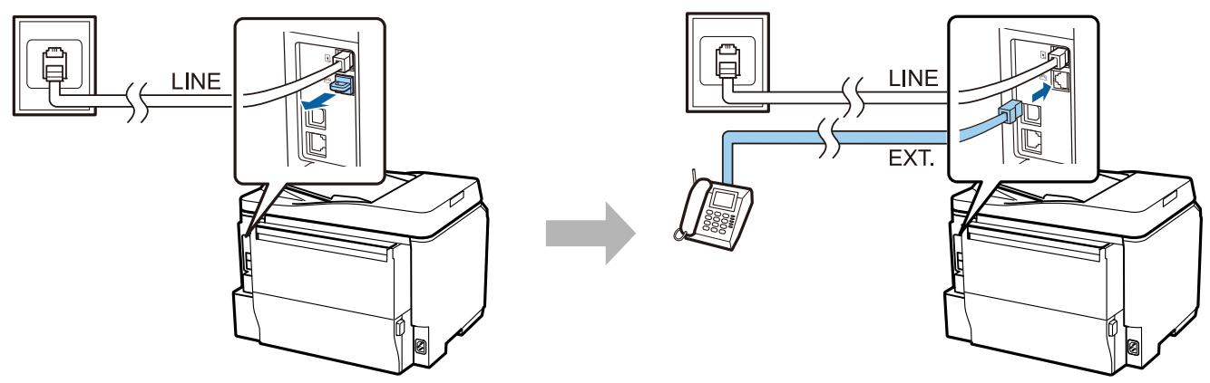 EPSON WORKFORCE PRO WF-5620DWF - Connexion d'un appareil téléphonique - 1