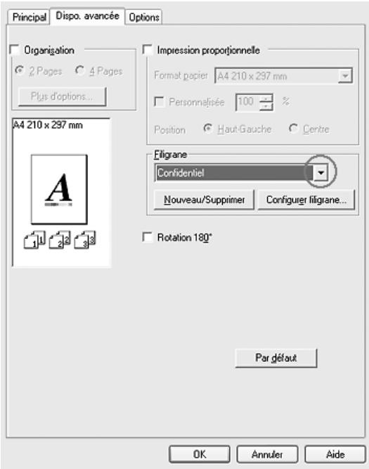 EPSON ACULASER CX11NF - Utilisation d'un filigrane - 1