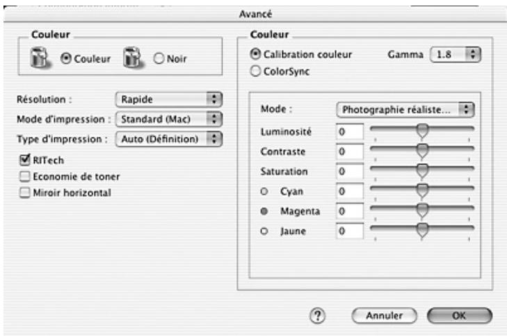 EPSON ACULASER CX11NF - Personnalisation des paramêtres d'impression - 1