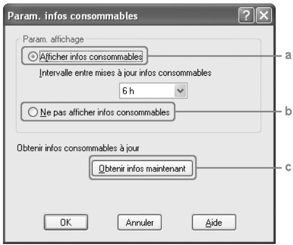EPSON ACULASER CX11NF - Définition des informations relatives aux consommables - 1