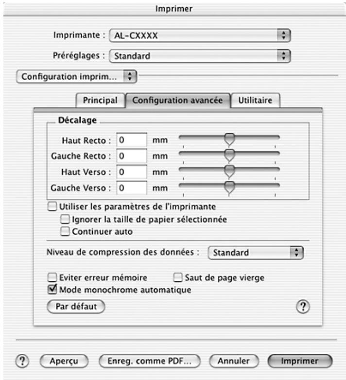 EPSON ACULASER CX11NF - Configuration avancée - 1