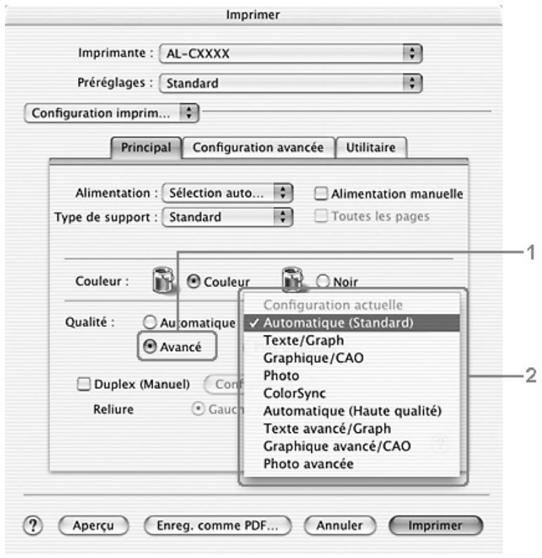 EPSON ACULASER CX11NF - Utilisation des paramètres prédéfinis - 1