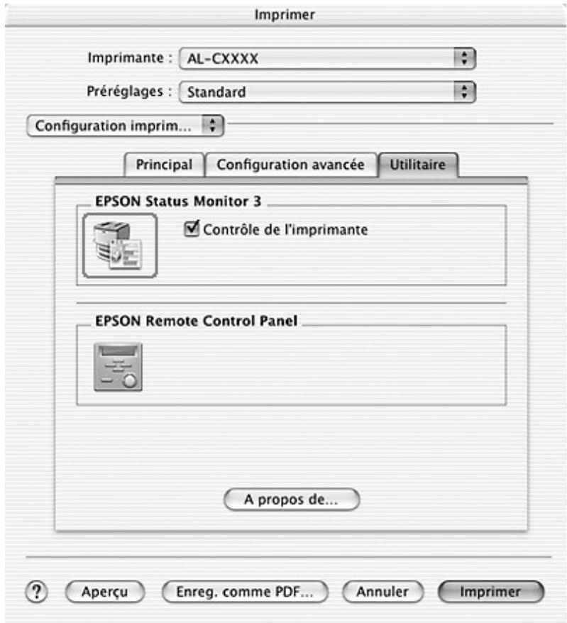 EPSON ACULASER CX11NF - Ouverture de l'utilitaire EPSON Status Monitor 3 - 1