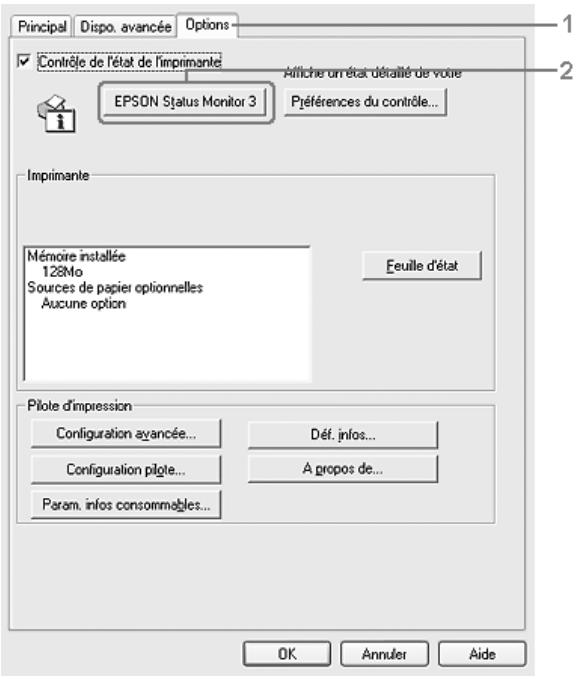 EPSON ACULASER CX11NF - Ouverture de l'utilitaire EPSON Status Monitor 3 - 1