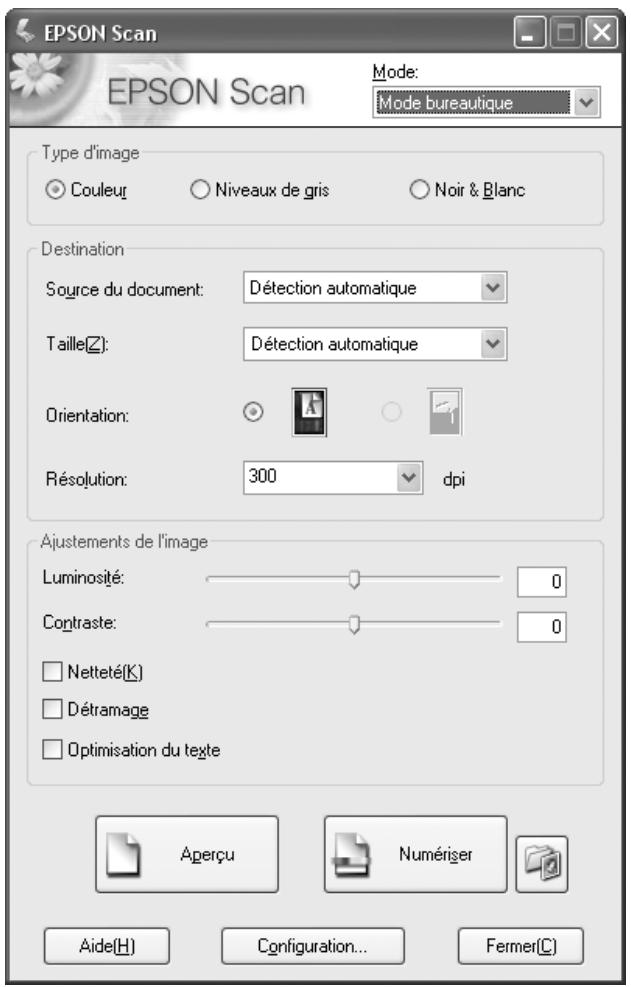 EPSON ACULASER CX21NF, ACULASER CX21NFC - Vous voyagez apparaît la fenêtre du mode bureau : - 1