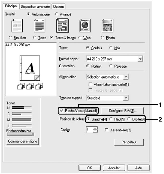 EPSON ACULASER CX21NF, ACULASER CX21NFC - Impression recto verso manuelle - 1