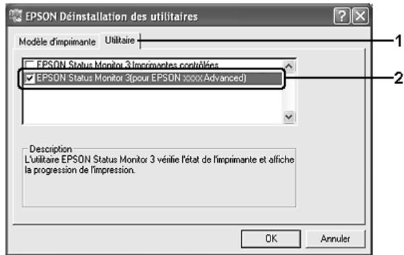 EPSON ACULASER CX21NF, ACULASER CX21NFC - Déinstallation du pilote d'impression - 4