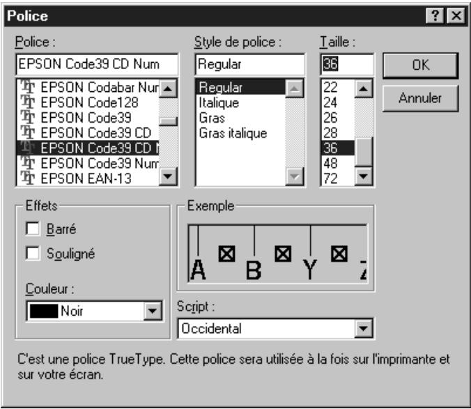 EPSON EPL-N4000+ - Imprimer avec les polices de codes à barres EPSON - 3