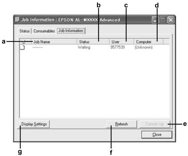 EPSON ACULASER M2000 - Informations jobs - 1