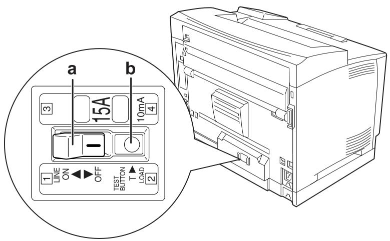a b 15A 10mA 3 4 1 LINE ON OFF TEST BUTTON T LOAD 2
