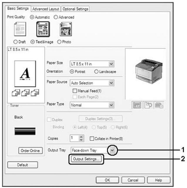 EPSON ACULASER M8000N - Configuration de l'impression - 1