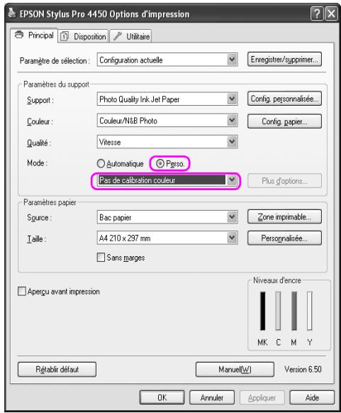 EPSON STYLUS PRO 4450, STYLUS PRO 4880 - Gestion des couleurs à l'aide de l'application - 3