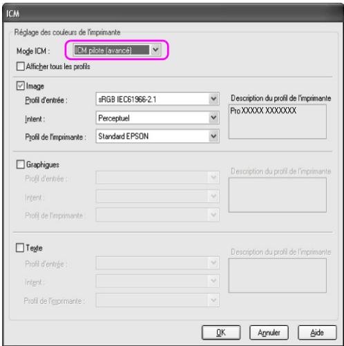 EPSON STYLUS PRO 4450, STYLUS PRO 4880 - Gestion des couleurs à l'aide du système ICM du pilote (Windows uniquement) - 4