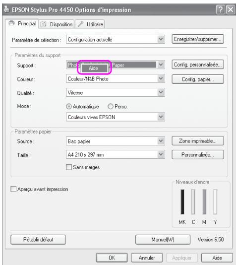EPSON STYLUS PRO 4450, STYLUS PRO 4880 - S'informer grâce à l'aide en ligne - 1