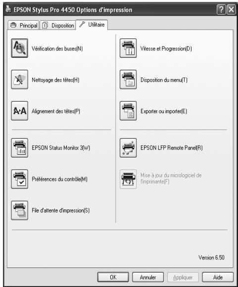 EPSON STYLUS PRO 4450, STYLUS PRO 4880 - Emploi des utilisaires d'impression - 1