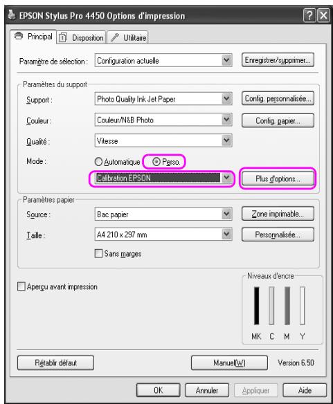 EPSON STYLUS PRO 4450, STYLUS PRO 4880 - Ajustement automatique des couleurs à l'aide de Photo Enhance (Windows uniquement) - 1