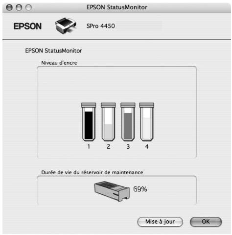 EPSON STYLUS PRO 4450, STYLUS PRO 4880 - Affichage des informations dans EPSON StatusMonitor - 1