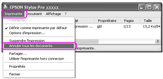 EPSON STYLUS PRO 4450, STYLUS PRO 4880 - Suppression d'une impression en attente - 2