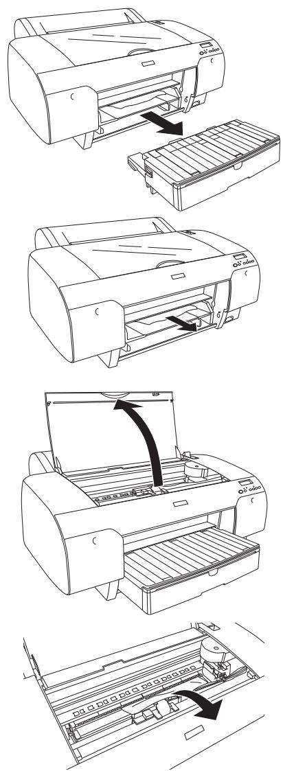 EPSON STYLUS PRO 4450, STYLUS PRO 4880 - En cas de bourrage papier au niveau de la fente d'alimentation manuelle arrête - 2