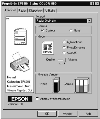 EPSON STYLUS COLOR 880 - Utilisation du mode Automatique - 1
