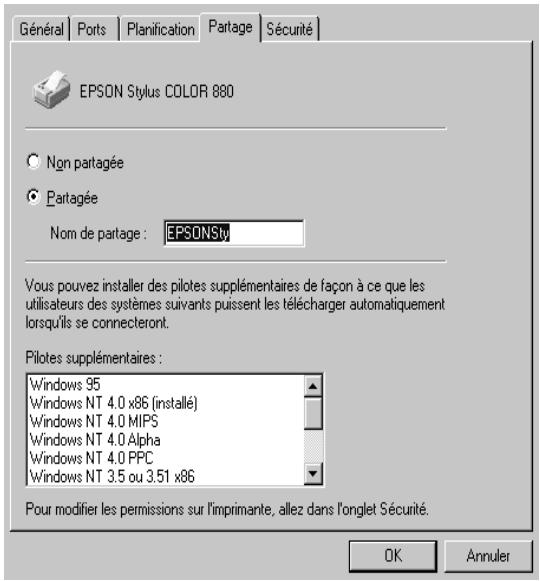 EPSON STYLUS COLOR 880 - Configuration de l'imprimante comme imprimante partagée - 1