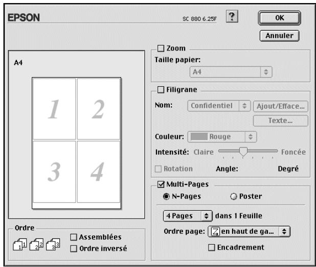 EPSON STYLUS COLOR 880 - Impression de 2 ou 4 pages sur une feuille - 1