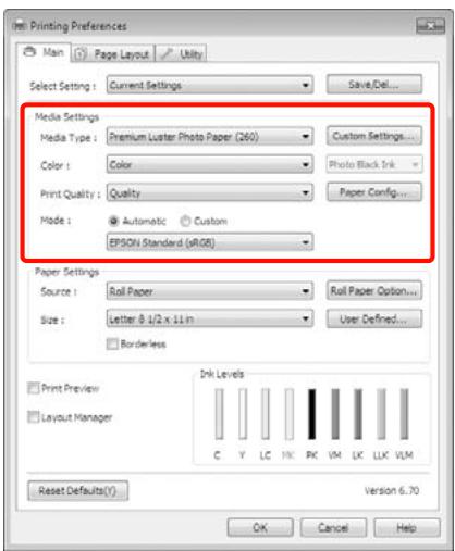 EPSON PRO 9708 - Enregistrement des paramètres de support - 1
