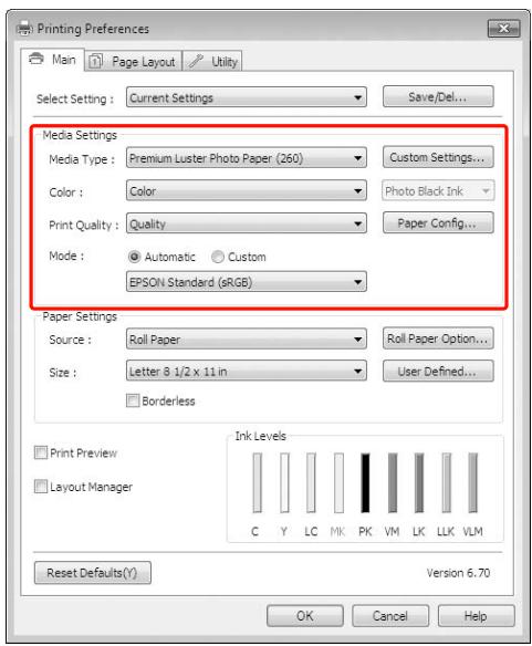 EPSON PRO 9890 - Réglage des paramètres du pilote d'impression - 2
