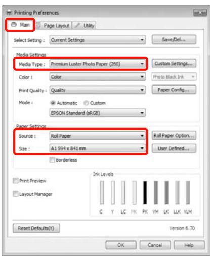 EPSON PRO 9890 - Configuration des paramètres dans Windows - 1
