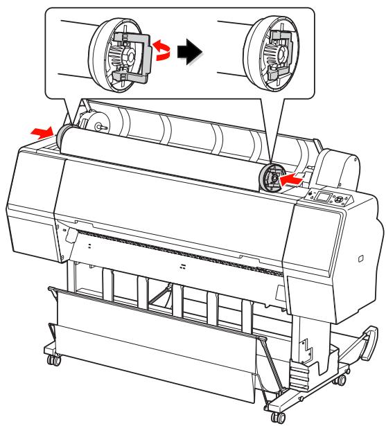EPSON PRO 9890 - Pour déverrouiller le support de l'adaptateur, appuyez fermement dessus. Déplacez-le ensuite vers la gauche à l'aide de la poignée. - 6