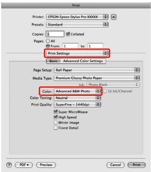 EPSON PRO 9890 - Configuration des paramètres sous Mac OS X - 2