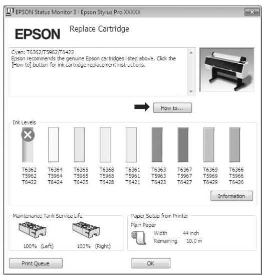 EPSON PRO 9890 - L'encre a besoin d'être remplacée/ Le niveau d'encre est faible - 1