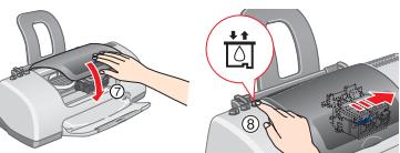 EPSON STYLUS C62 - Installation des cartouches d'encre - 8