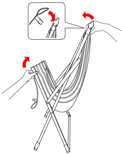 EPSON STYLUS PRO WT7910 - Remontez le hamac et attachez-le à l'aide du cordon de rangement. - 1