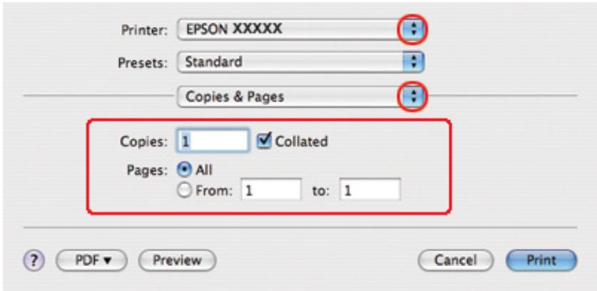 EPSON B-310N,  B-510DN - Paramètres de l'imprimante sous Mac OS X 10.3 ou 10.4 - 2