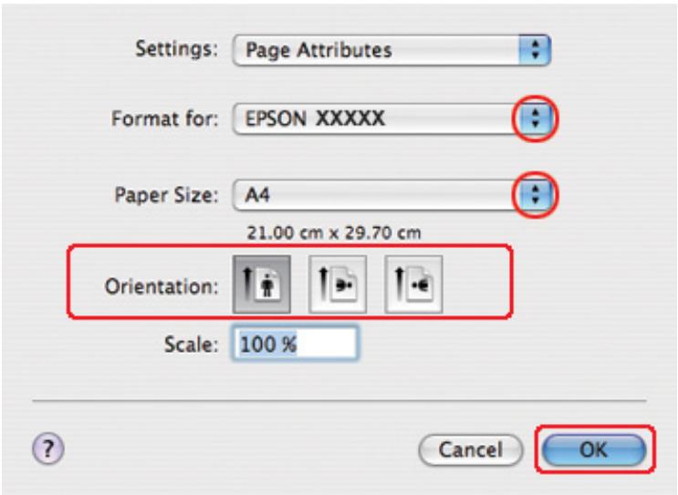 EPSON B-310N,  B-510DN - Paramètres de l'imprimante pour les documents sous Mac OS X 10.3 ou 10.4 - 1