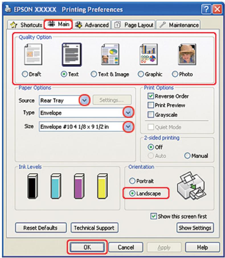 EPSON B-310N,  B-510DN - Paramètres de l'imprimante sous Windows - 1