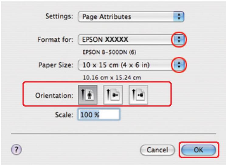EPSON B-310N,  B-510DN - Paramètres de l'imprimante sous Mac OS X 10.3 ou 10.4 - 1
