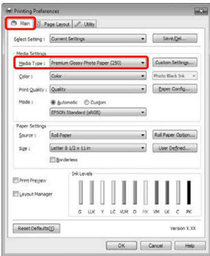 EPSON STYLUS PRO 4900 - Configuration des paramètres dans Windows - 1